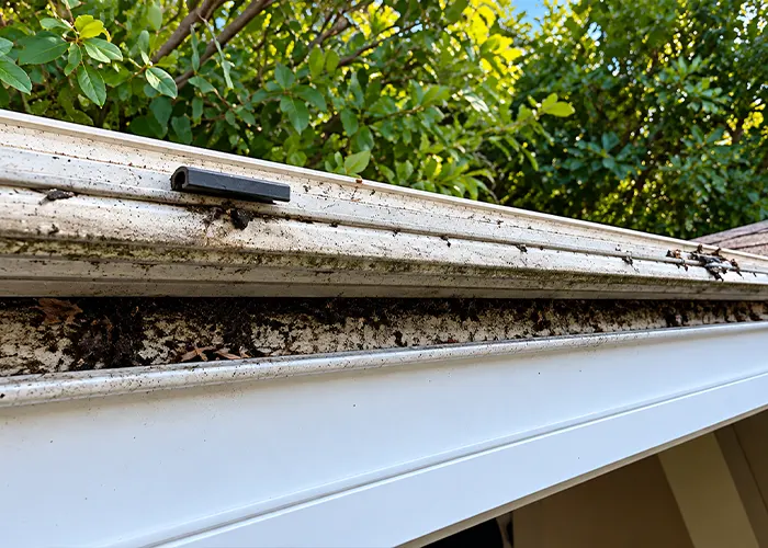 Before gutter cleaning