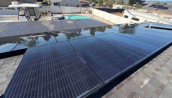 Residential solar panel cleaning